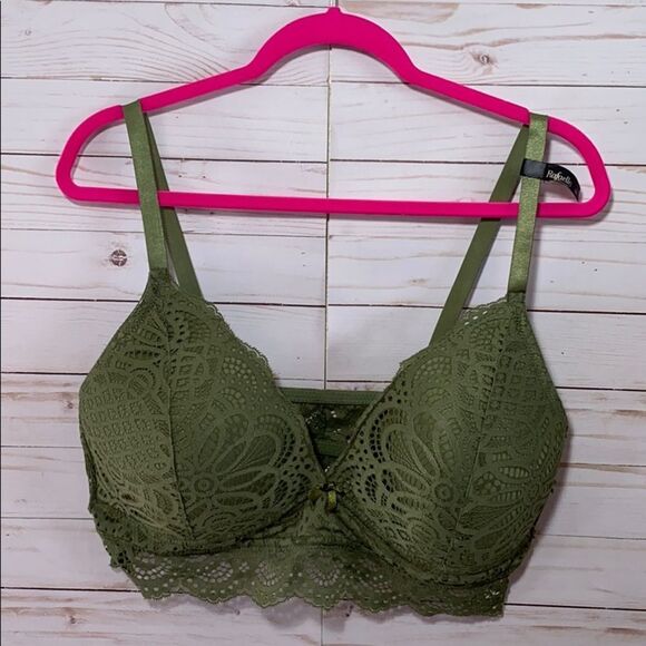 Rafaella Green Lace Bralette Adjustable Strap - Picture 1 of 13
